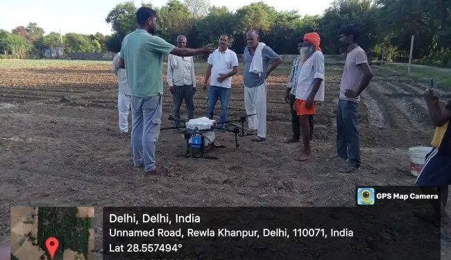 कृषि विज्ञान केंद्र, उजवा, दिल्ली में ’’ड्रोन परियोजना’’ का आयोजन