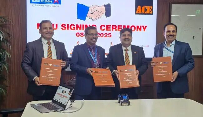 ACE- एक्शन कंस्ट्रक्शन इक्विपमेंट लिमिटेड और बैंक ऑफ़ इंडिया के बीच समझौता ज्ञापन (MoU)