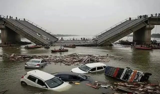 गुजरात में बड़ा हादसा: वडोदरा-आणंद को जोड़ने वाला गंभीरा पुल ध्वस्त, 3 की मौत, कई घायल