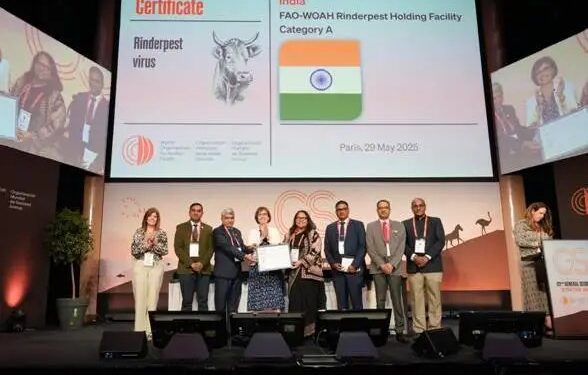 भोपाल स्थित ICAR-NIHSAD को WOAH–FAO द्वारा ‘कैटेगरी A रिंडरपेस्ट सुविधा’ का दर्जा मिला