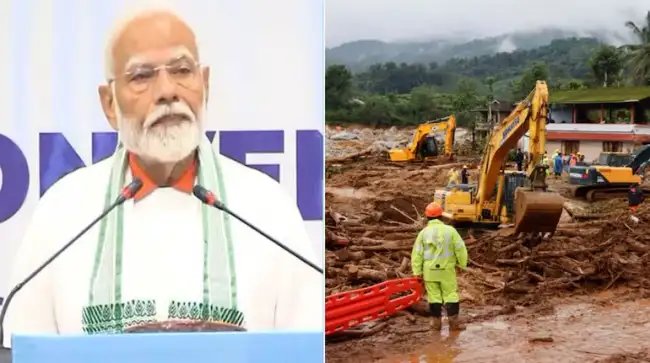 केरल पहुंचे PM MODI वायनाड में आए भूस्खलन के इलाकों का लिया जायजा