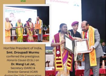 ICAR-IVRI के 11वें दीक्षांत समारोह में डॉ. एम.एल.जाट को मानद उपाधि (D.Sc.) से किया गया सम्मानित