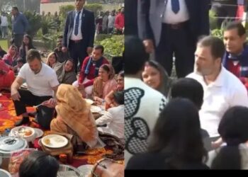 मंकर संक्रांति के मौके पर रिठाला पहुंचे राहुल गांधी, पूर्वांचली लोगों पर टिकी नजर